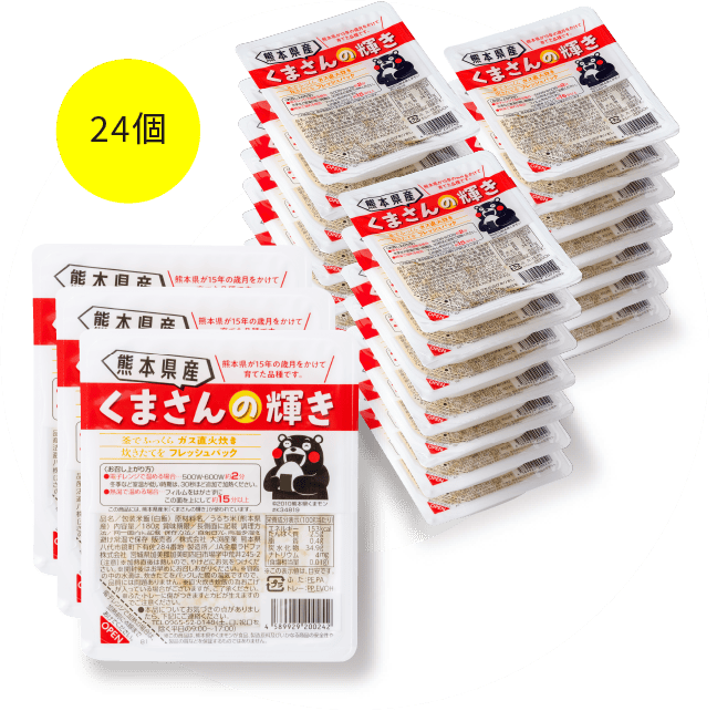 熊本県産くまさんの輝きパックごはん180g24食